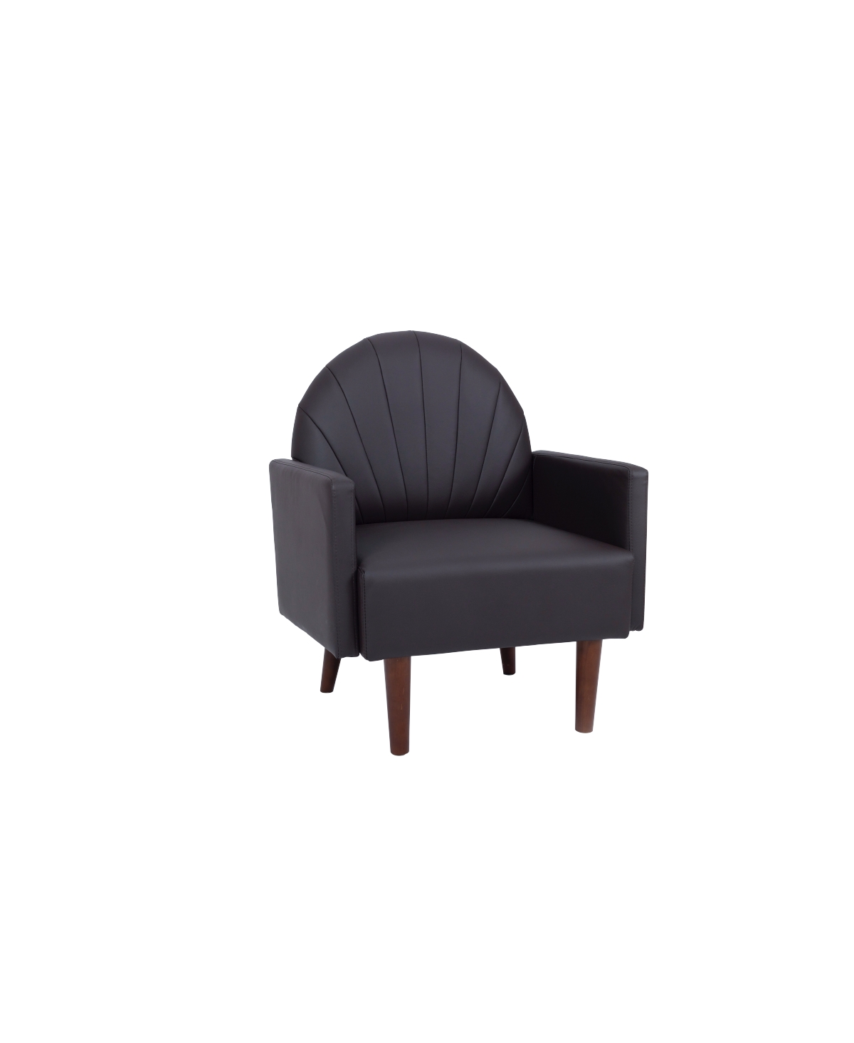 Streamdale Furniture Streamdale Shell armchair with Pu leather and wooden legs