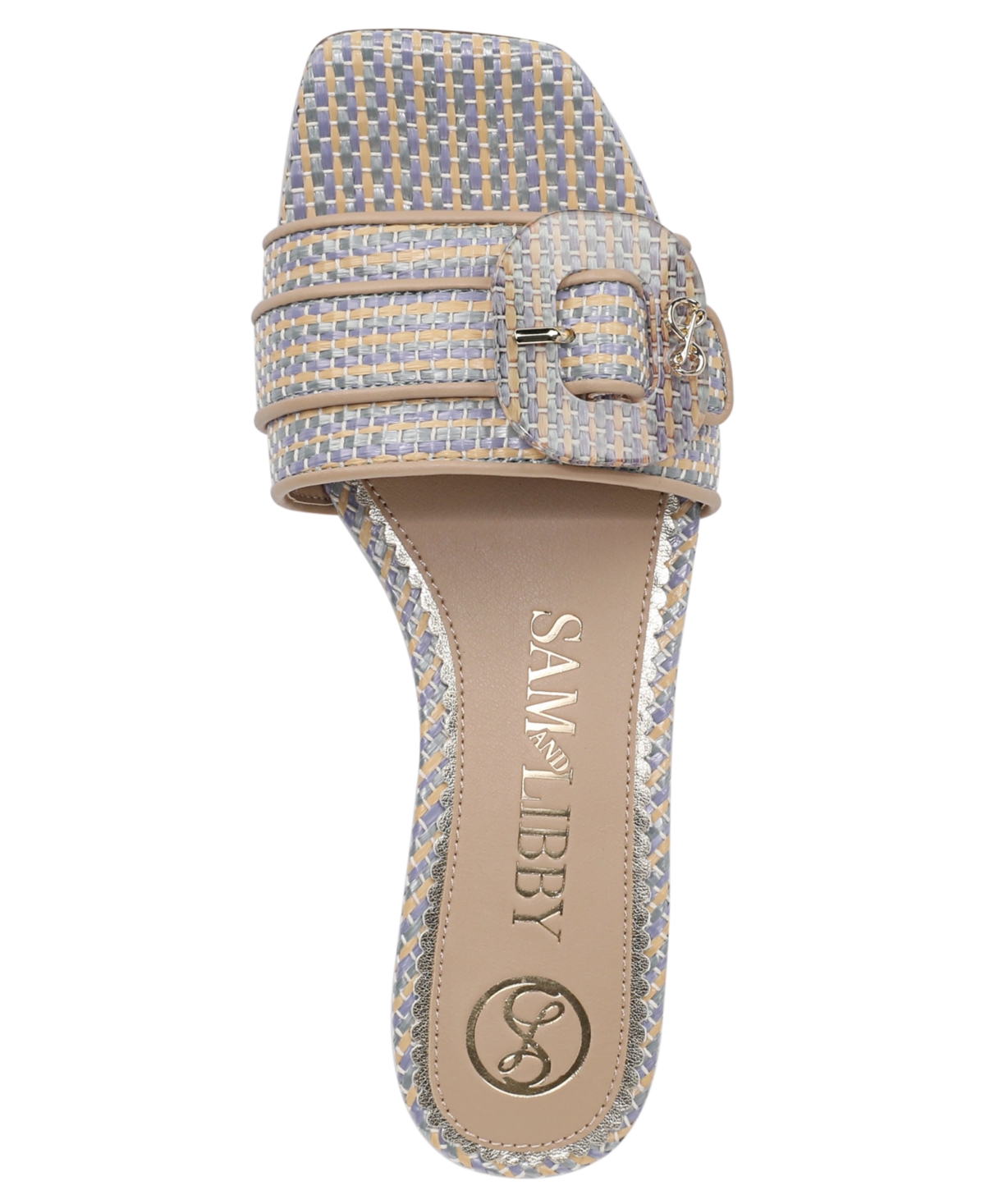 Sam and Libby Women's Kandie Buckle Block Heel Slide Sandals