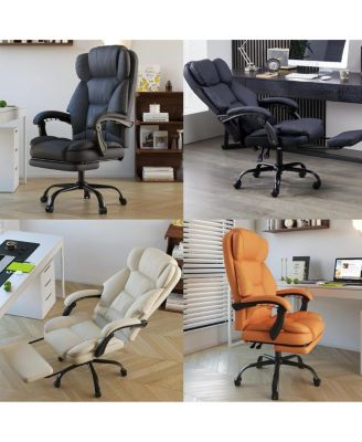 Streamdale Office Chair with Foot Rest, Executive, Reclining, PU Leather Comfy Swivel Chair