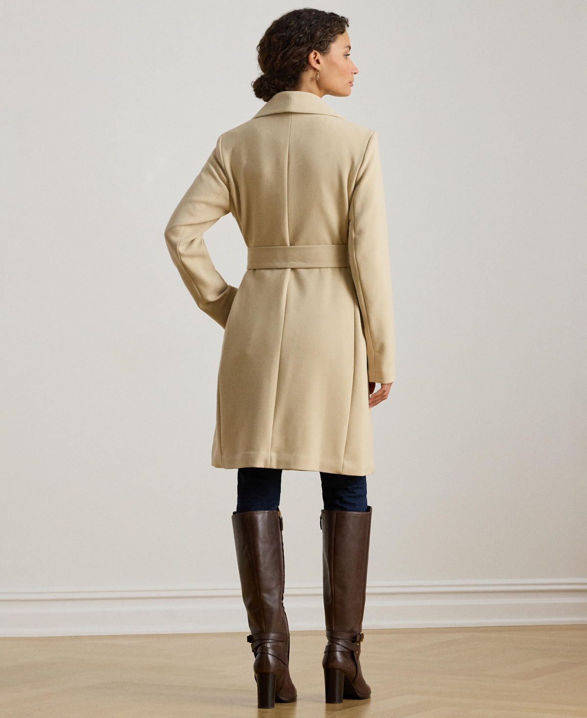 Lauren Ralph Women's Belted Wing Collar Trench Coat