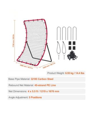 Baseball/Softball Rebounder Net, 4' x 5.5', Pitchback Trainer w/ Target, All-Angle Fielding Practice
