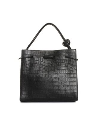 Embossed Leather Bowling Bag