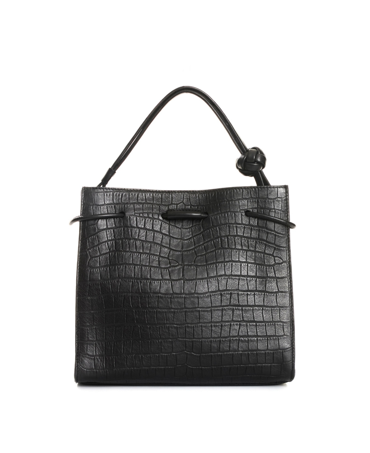 Velez Embossed Leather Bowling Bag