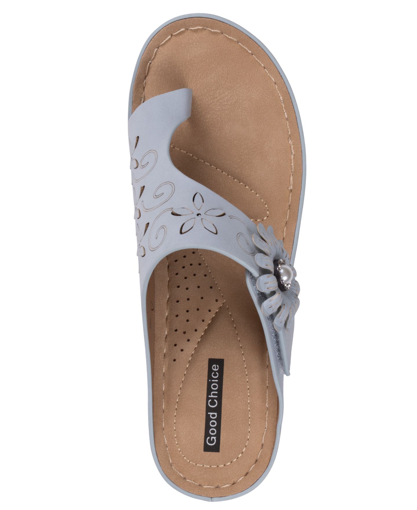 Женские сандалии GC Shoes Skylar Toe Loop Wedge, цвет: Синий — фото 4