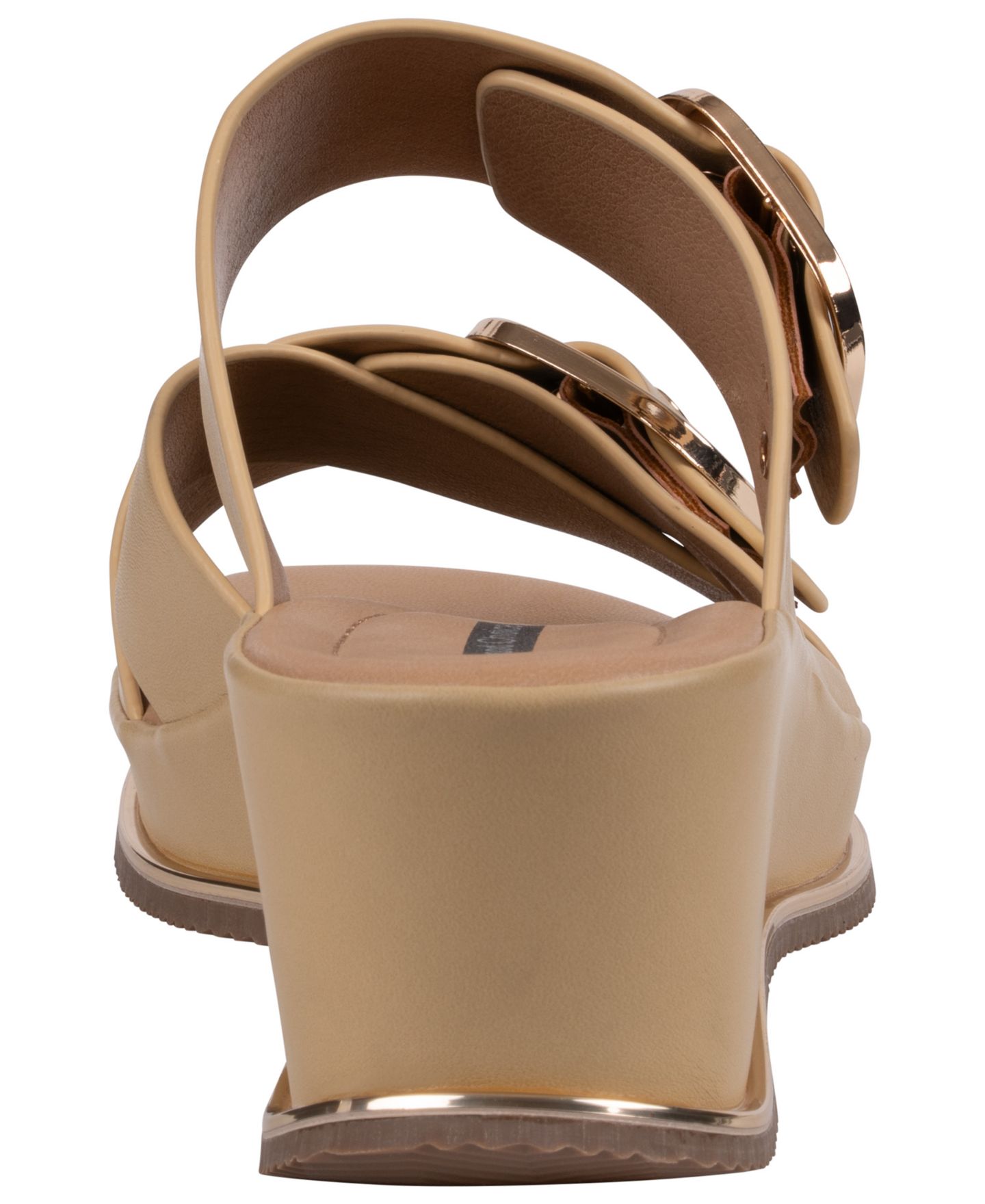 Женские сандалии GC Shoes Olana Buckle Round Toe Wedge, цвет: Бежевый — фото 3