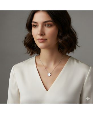 Sterling Silver, Mother of Pearl Clover Necklace