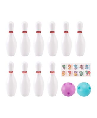 Kids Glow Bowling Set with 10 Pins & 2 Balls for Indoor/Outdoor Party Fun