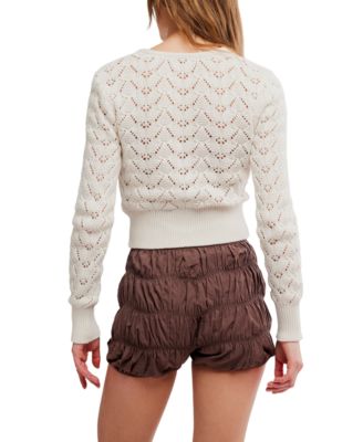 Women's Pretty In Pointelle Long-Sleeve Cardigan