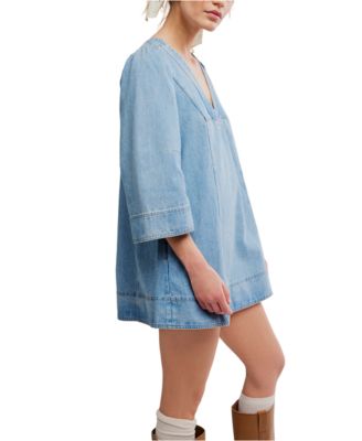 Women's Goldie Balloon-Sleeve V-Neck Dress