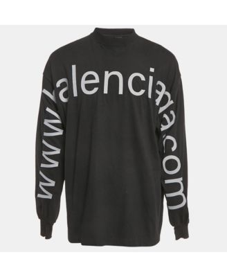 Men's Unisex Black Brand Website Embroidered Cotton Distressed Sweatshirt