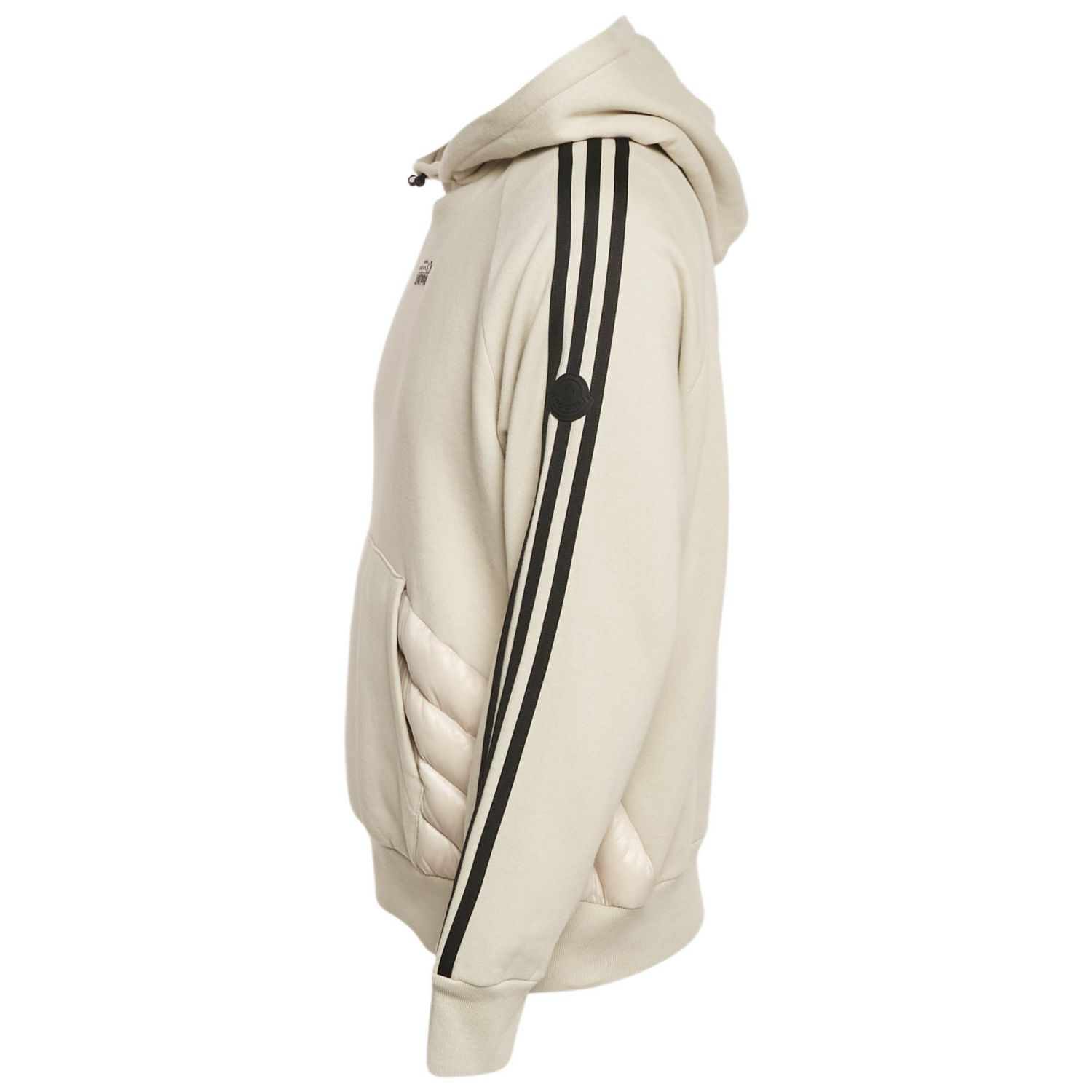 Men's X Adidas Grey Cotton And Puffer Trim Hoodie