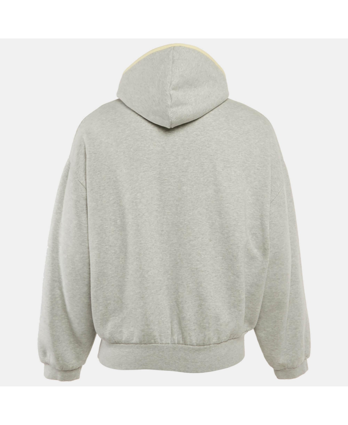 Pre-Owned Fear Of God Men's Grey Logo Patch Cotton Hoodie