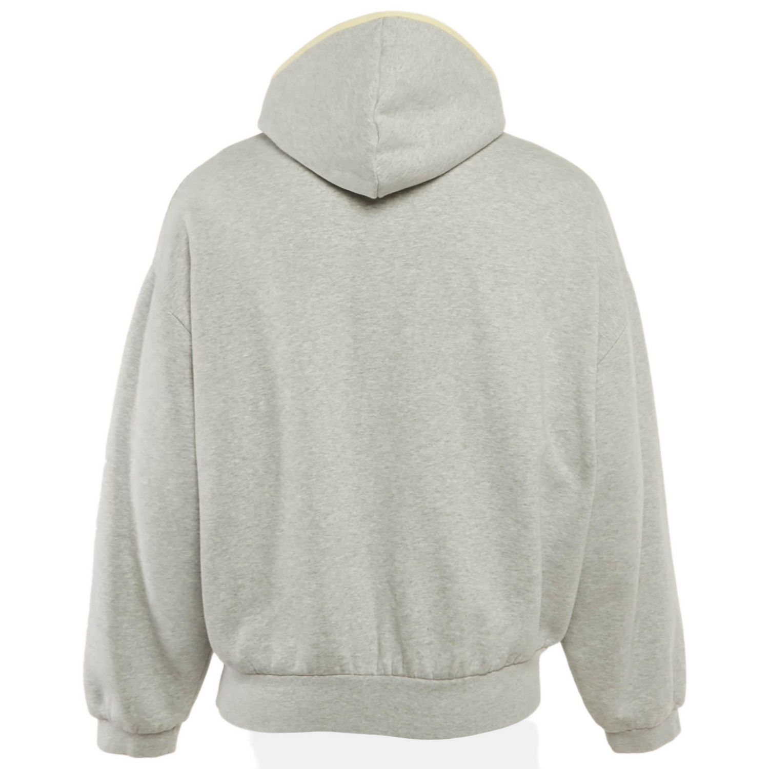 Men's Grey Logo Patch Cotton Hoodie