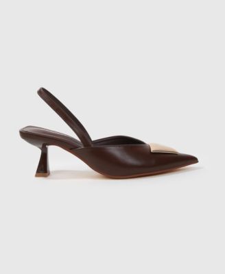 Women's Cielo Slingback Pumps with Gold-ToneTrapezoid Accent