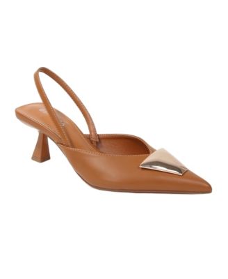 Women's Cielo Slingback Pumps with Gold-ToneTrapezoid Accent