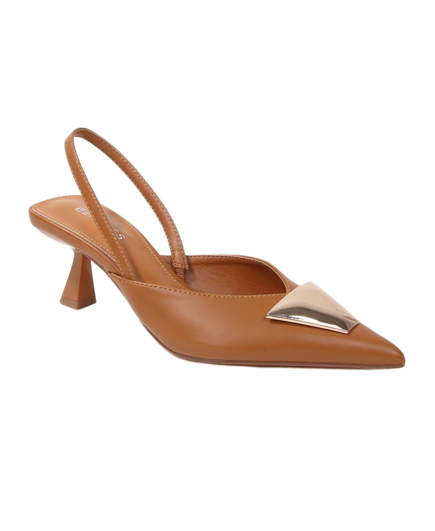 Women's Cielo Slingback Pumps with Gold-ToneTrapezoid Accent