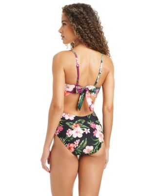 Women's Feline Fine Plunge Ring Over-The-Shoulder Monokini, Macy's Exclusive