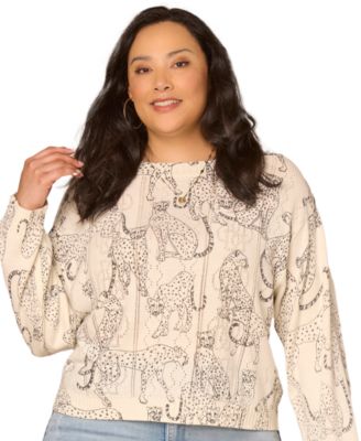 Plus Size Long-Straight Sleeve Sweater