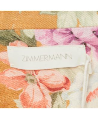 Women's Brown Floral Print Linen Jumpsuit