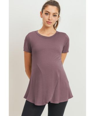 Maternity Short Sleeve Layered Wrap Nursing Top