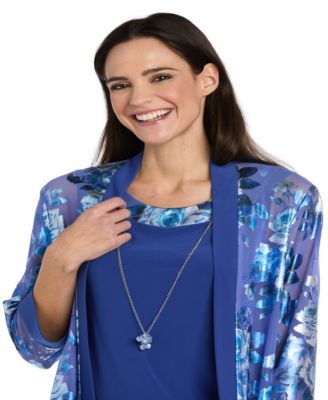 Plus Size Foil Print Jacket Dress