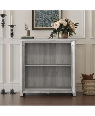 Elegant sideboard with 2 acrylic mirrored doors, laminate & MDF