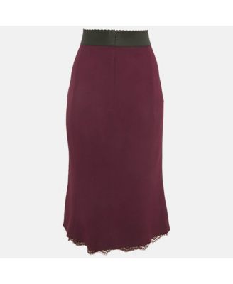 Women's Purple Crepe Pencil Skirt