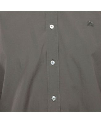 Men's Grey Cotton Long Sleeve Shirt