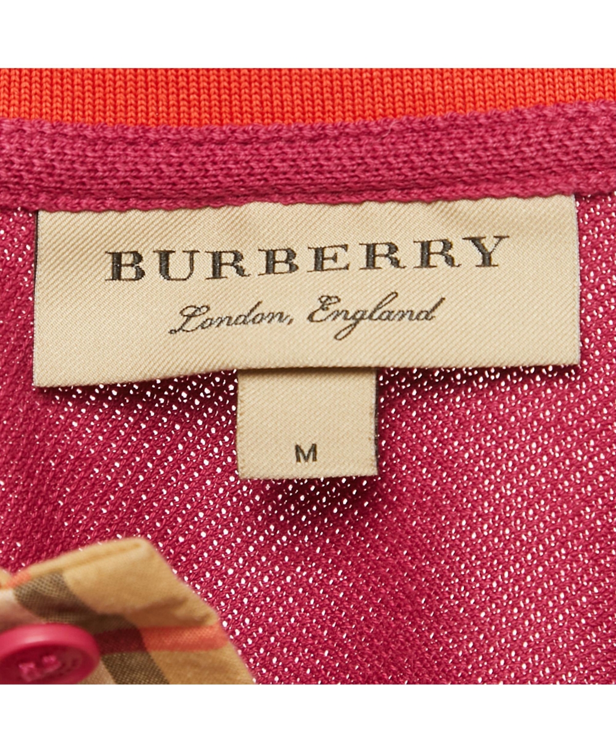 Pre-Owned Burberry Men's Pink Pique Polo T-Shirt