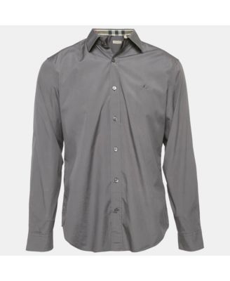 Men's Brit Grey Cotton Button Front Shirt