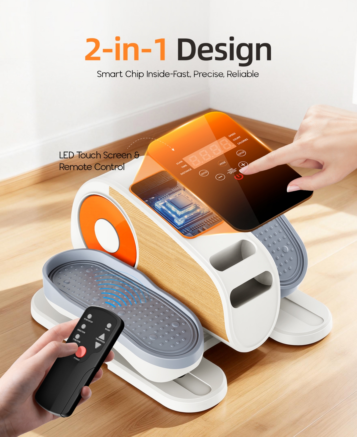 Sugift Portable Folding Bike Pedal Exerciser with Electronic Display, Mini Trainer Bikes