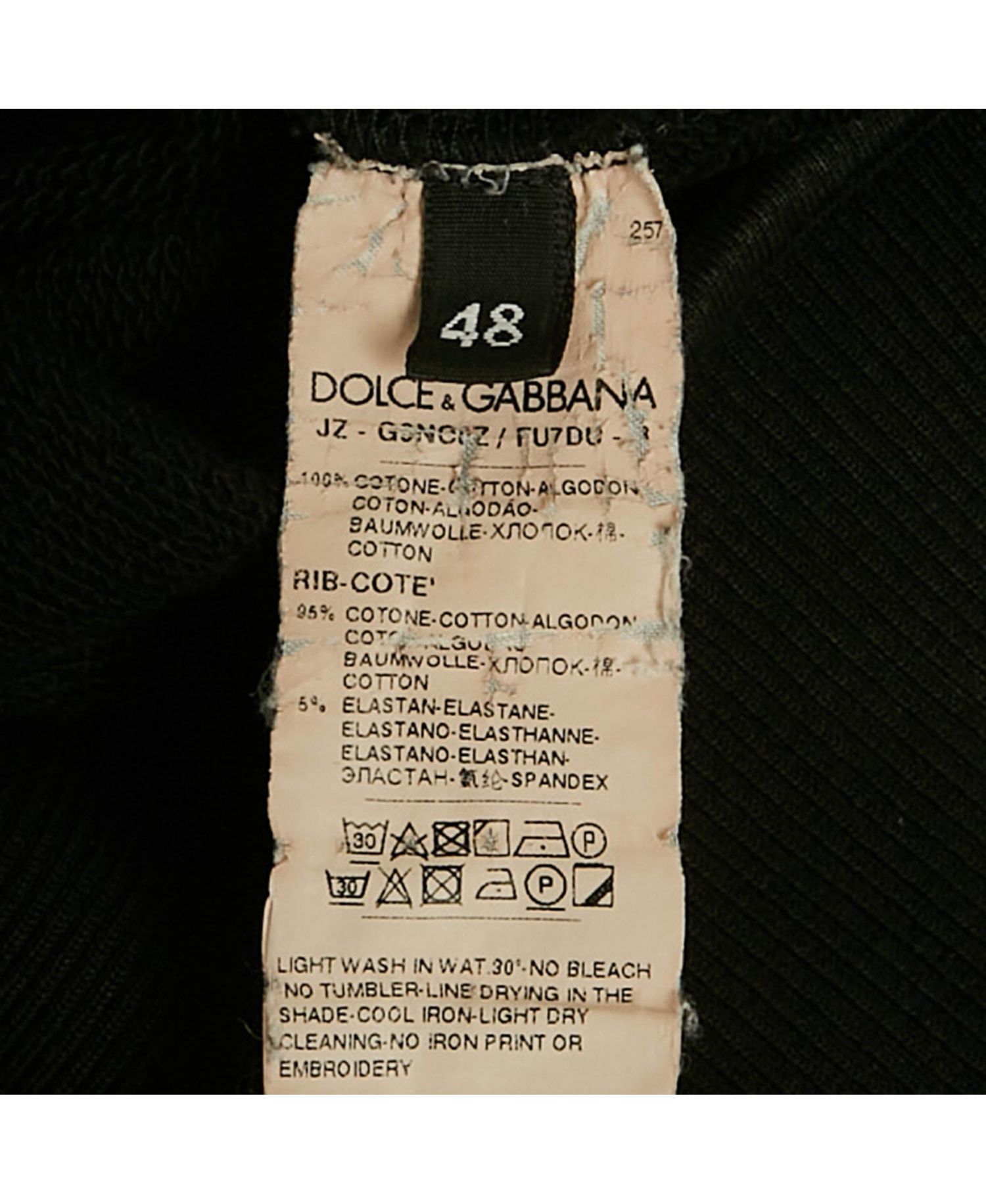 Men's Black Logo Embroidered Cotton Sweatshirt