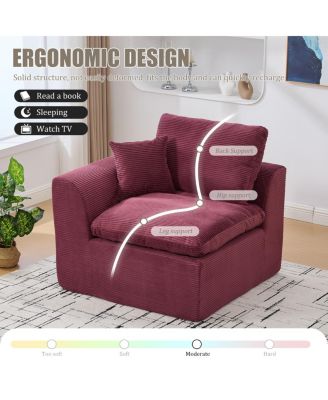 Modular Sectional Sofa Cloud Couch, Comfy Modern 2 Seater with Removable Cushion Covers