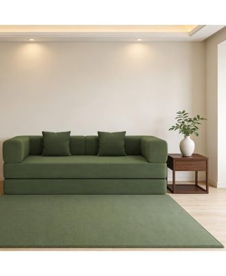  Convertible Corduroy Sleeper Sofa Bed with Pillow