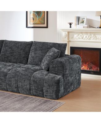 Chenille L-Shape Luxury Sectional Oversized Sofa, Minimalist Design, Comfy Sleeper Couch