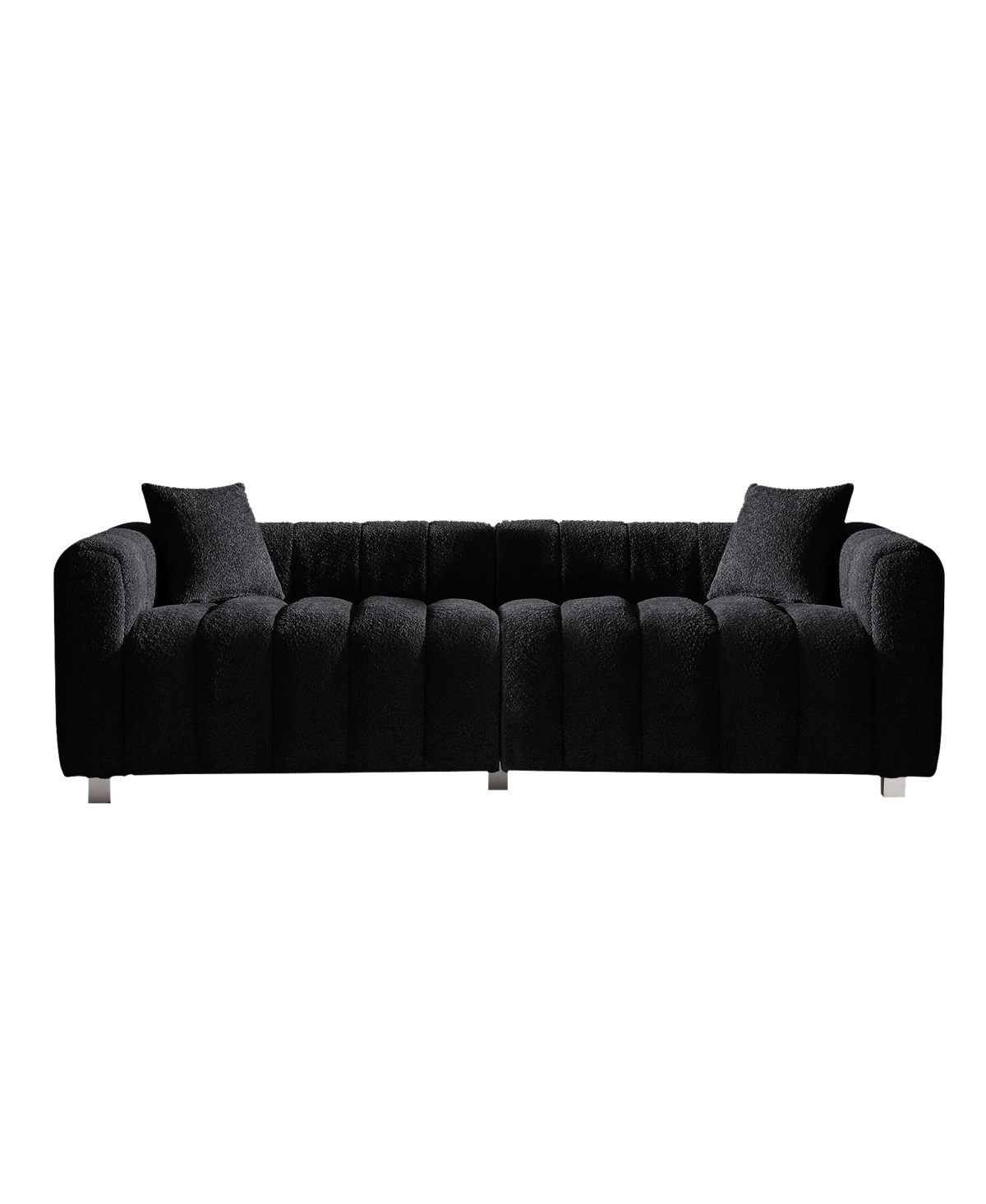 Streamdale Furniture Premium Velvet 3-Seater Sofa with Metal Base and 2 Pillows