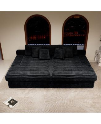  Modular Sectional Sofa Seat, Upholstered Couch for Living Room, Black