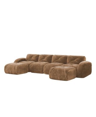 U-shaped Boneless Sofa, Tufted, High Density Sponge, Anti-Slip