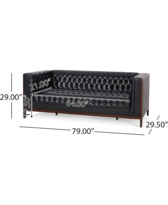 Contemporary Upholstered Sofa with Button-Tufted Diamond Stitching