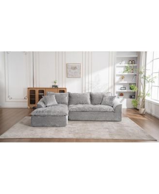 103" Cloud Sectional Couch w/ L-Shape Chaise, Modern Modular Sofa