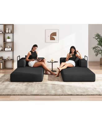 Folding Sofa Bed Convertible Corduroy Couch King Size Floor Sleeper 4-in-1