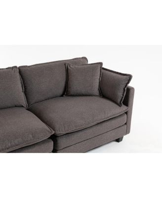 Streamdale Modern 2-Seat 78.74" Sectional Sofa with Waist Pillows and Chaise Lounge