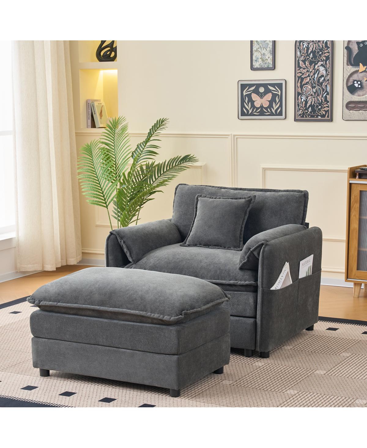 Streamdale Furniture Oversized Recliner Chair with Ottoman, Diy Combination