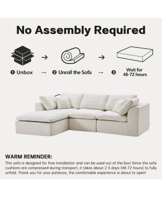 Streamdale Modern L-Shaped Sectional Sofa with Chaise Lounge, Corduroy Couch