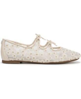 Women's Faith Mesh Floral Eyelet Mary Jane Flats