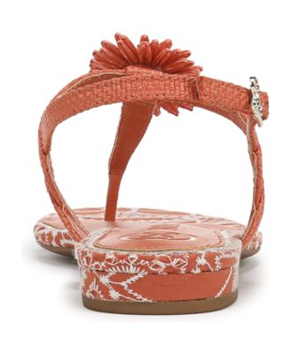 Women's Hilda T Strap Floral Flat Sandals