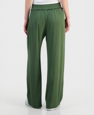 Juniors' Smocked-Waist Soft Pants