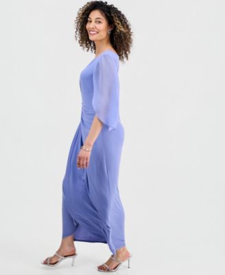 Petite 3/4-Sleeve Gathered Gown