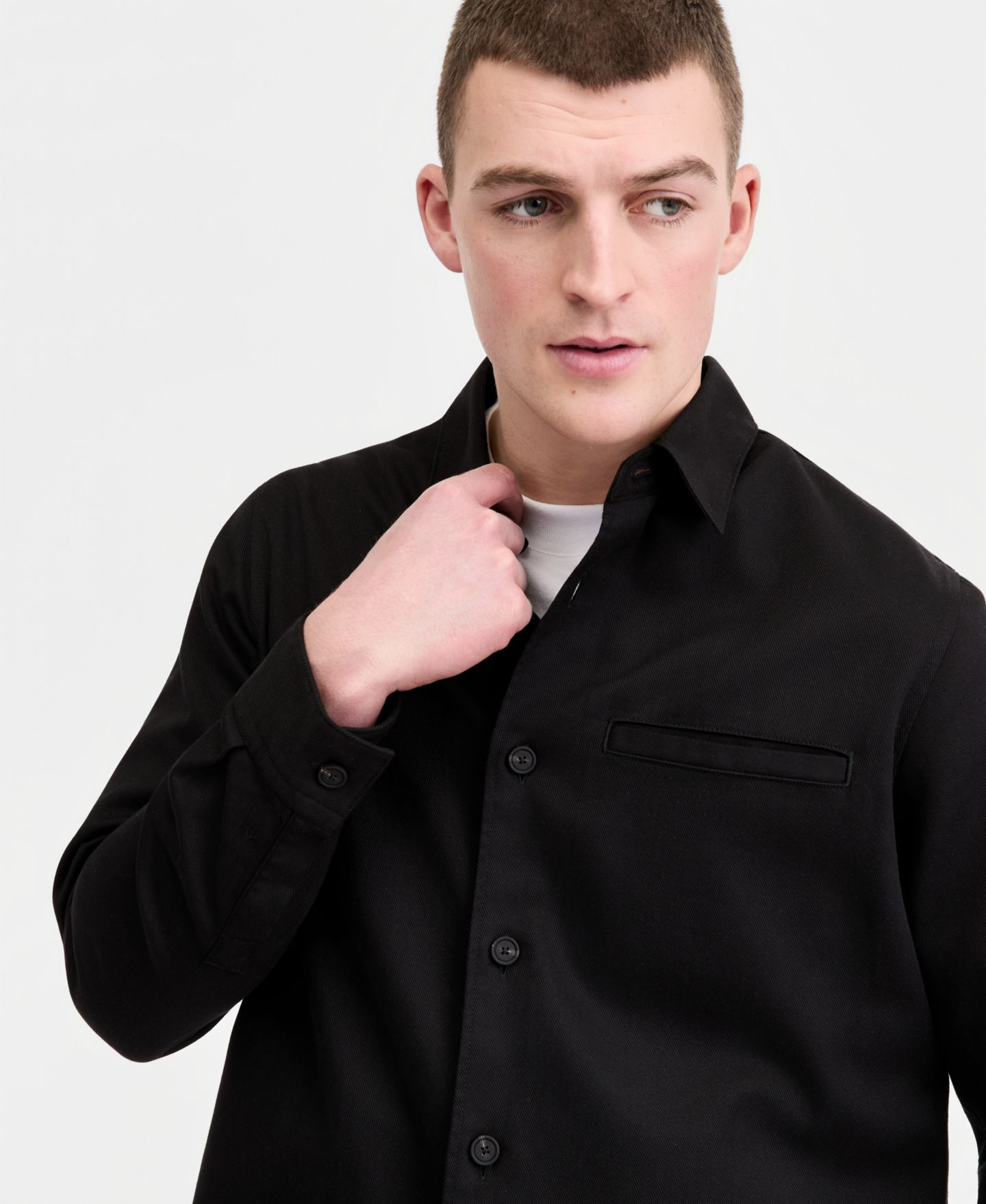 Мужская рубашка Hugo Boss HUGO by Enock Overshirt, цвет: Чёрный — фото 3