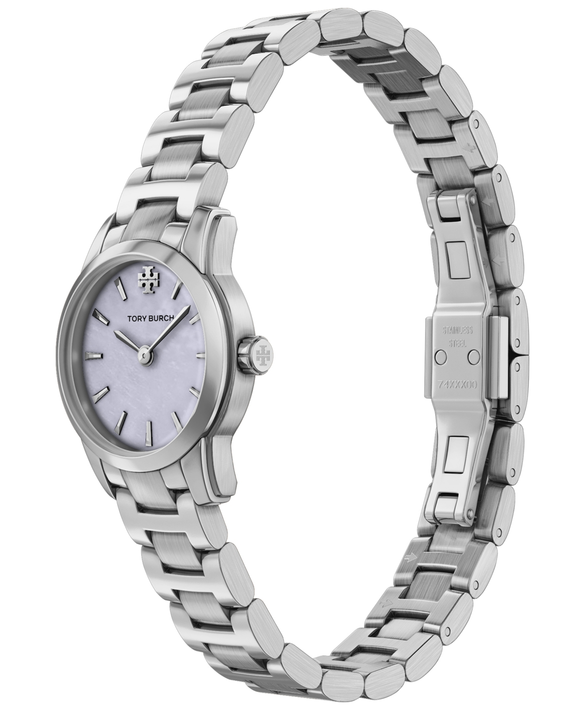 Tory Burch Women's The Miller Round Mini Quartz Two-Hand Silver Stainless Steel Watch, 22mm